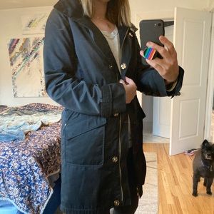Elie Tahari Black Rain Coat